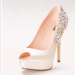Pink Indulgence Ivory Satin Heels
